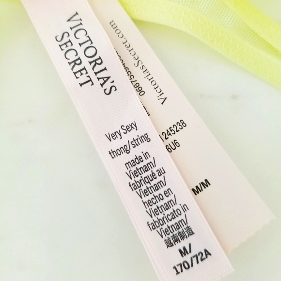 Victoria's Secret Very Sexy Rhinestone Crystal Shine Strap Thong Panty NWT Neon - Picture 10 of 12